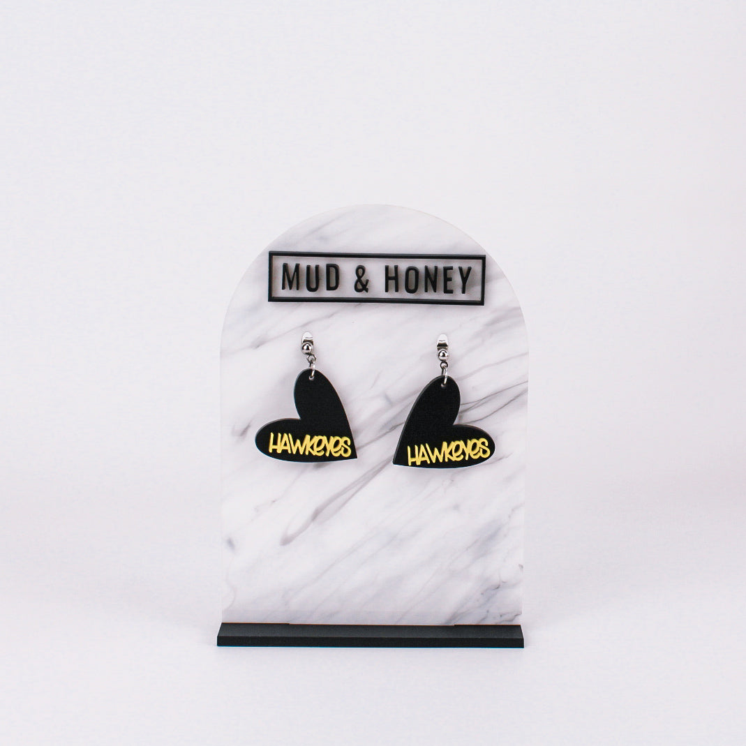 Hawkeyes - Heart SS Dangles