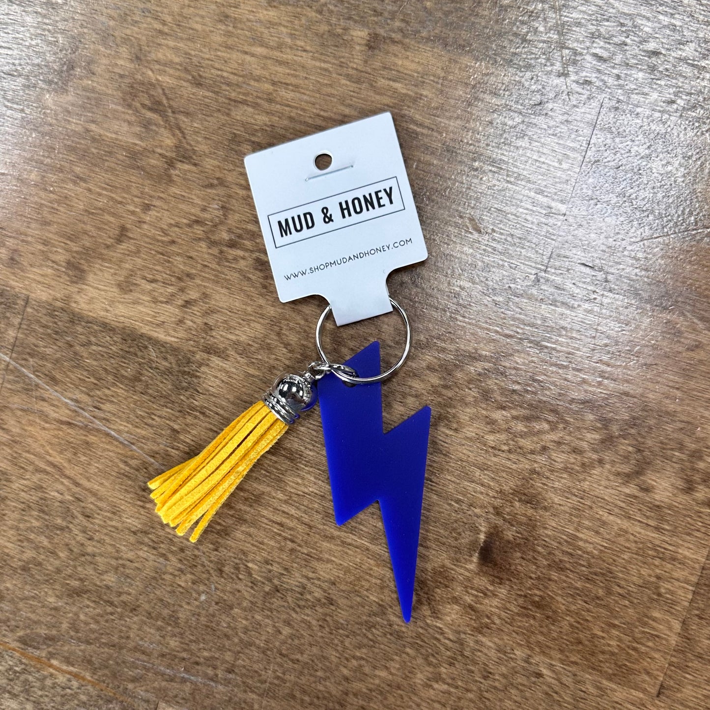 B/Y - Lightening Bolt w/Tassel Keychain