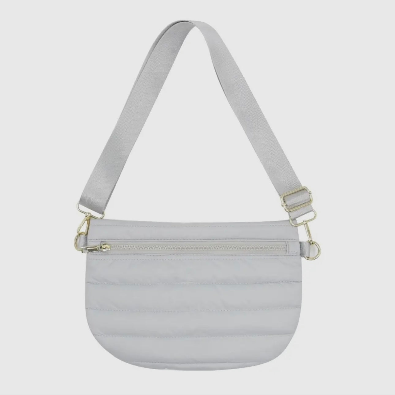 Puffer Messenger Bag - Grey