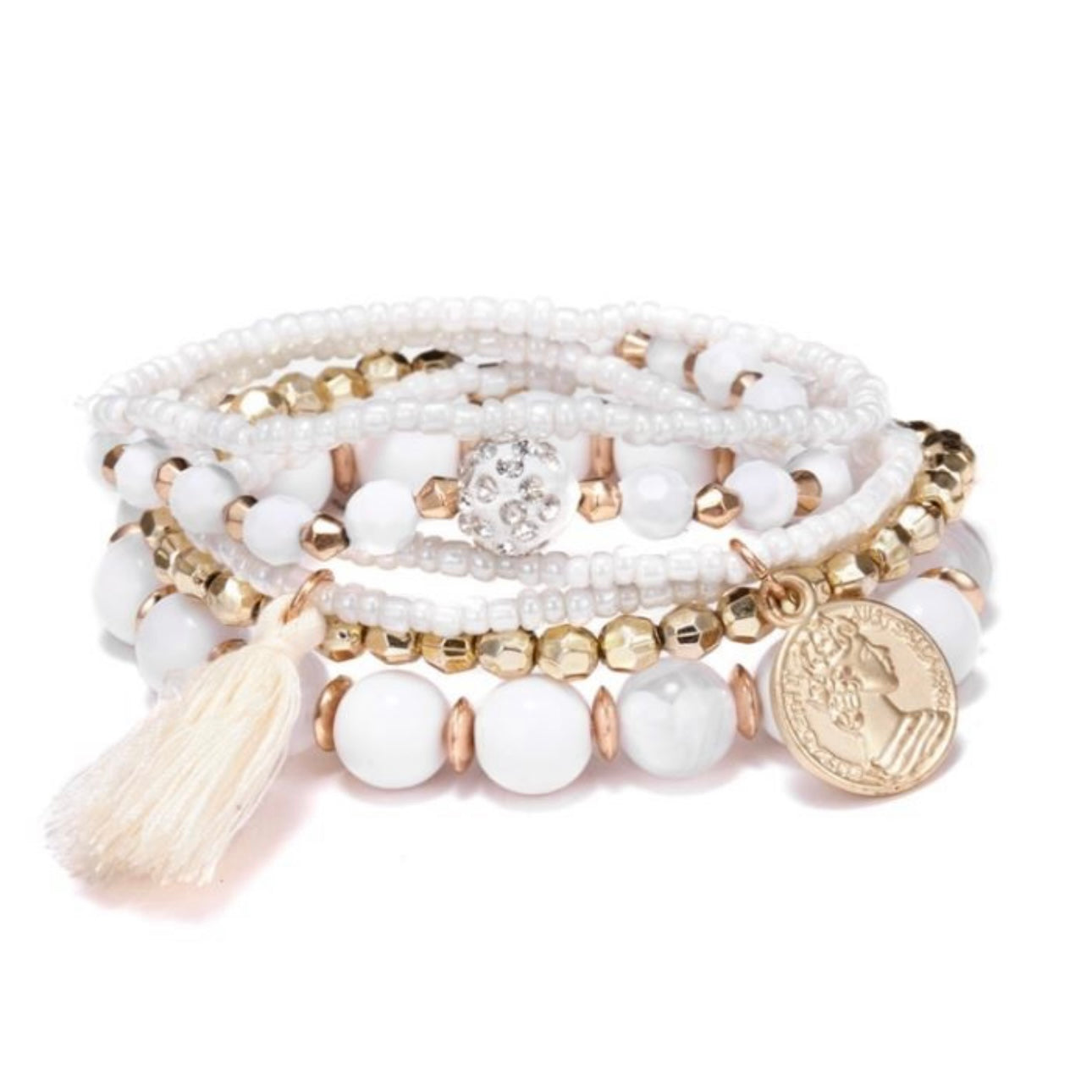 White/Gold Bracelet Stack