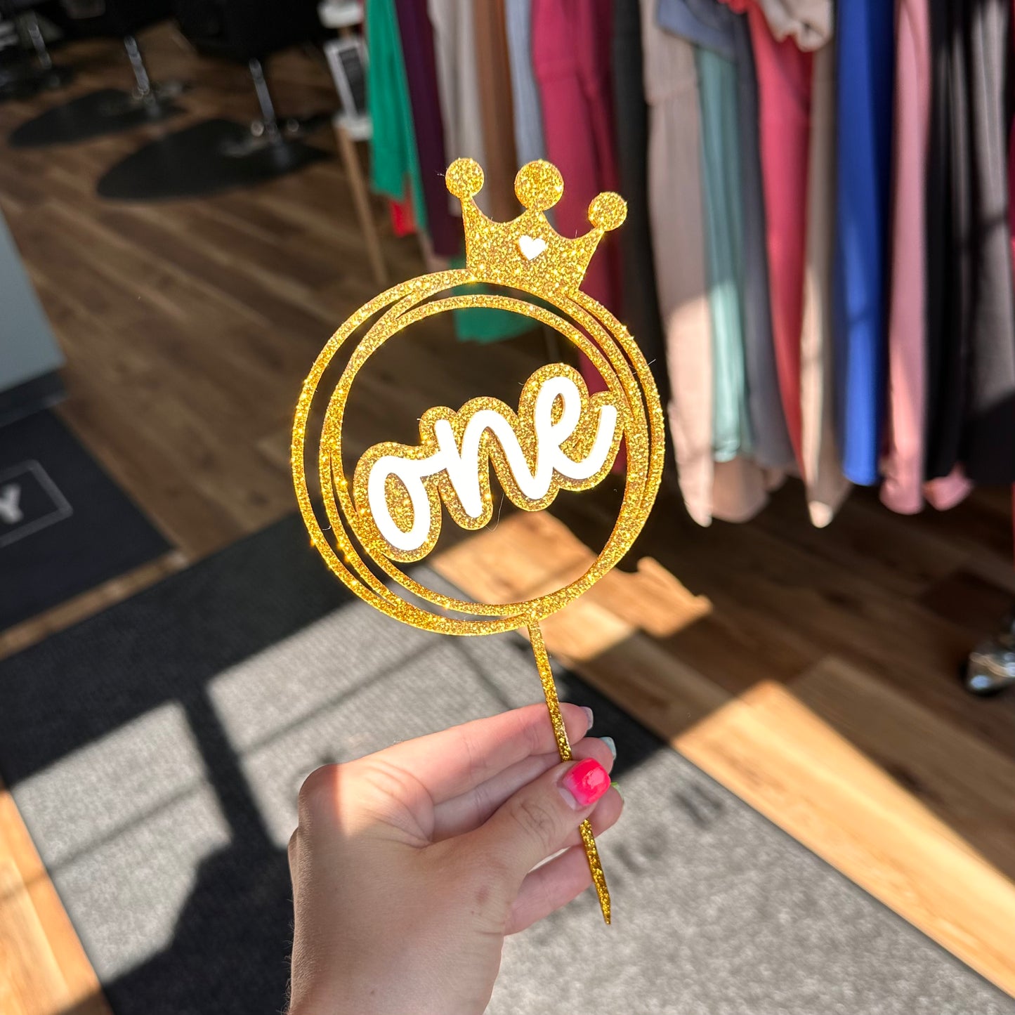 ONE w/Crown - Cake Topper