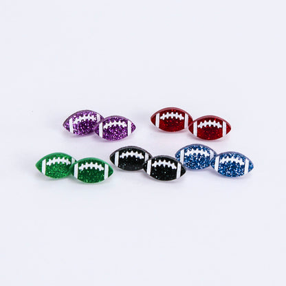 Red Football Studs