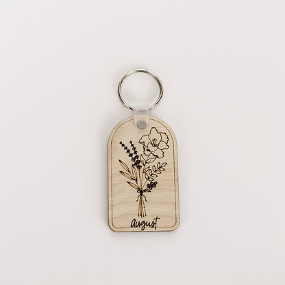 Birth Flower Keychain