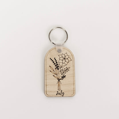 Birth Flower Keychain