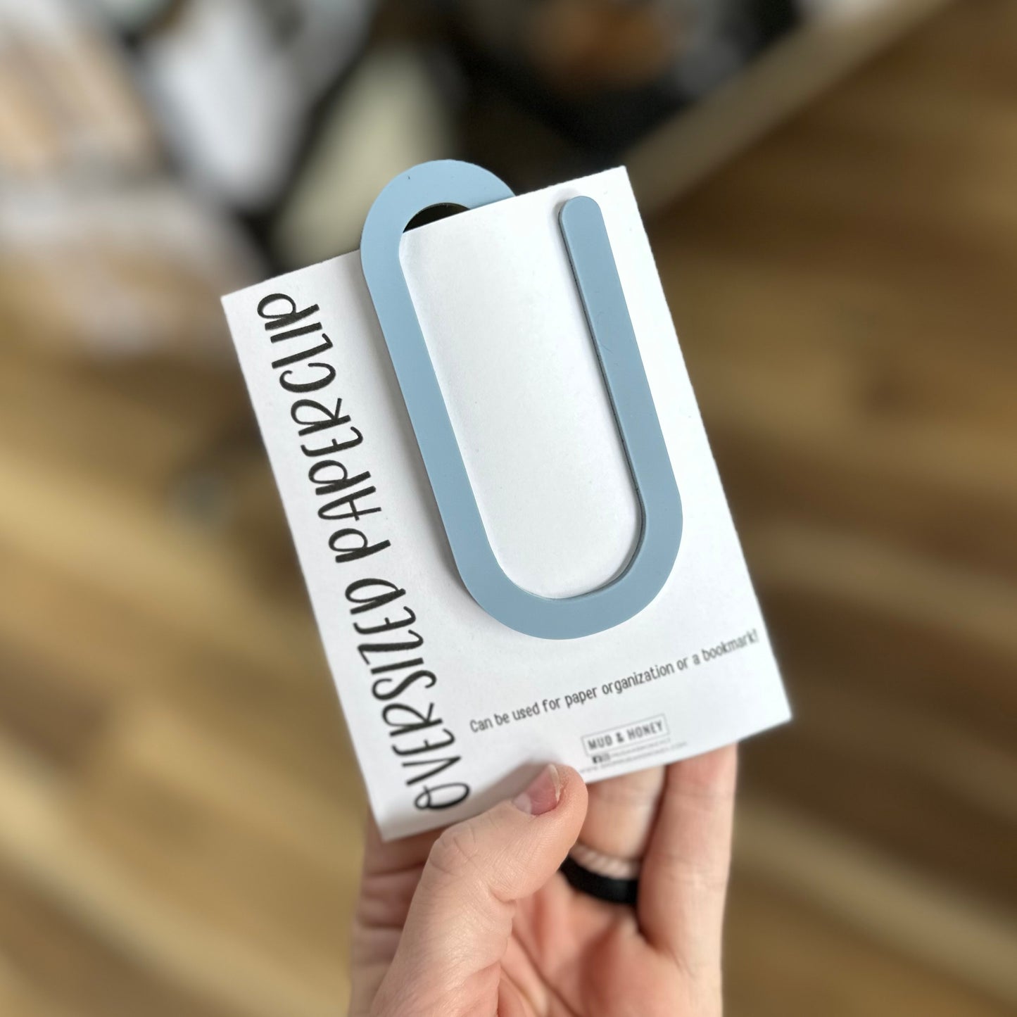 Dusty Blue Oversized Paperclip