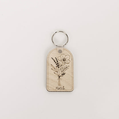 Birth Flower Keychain