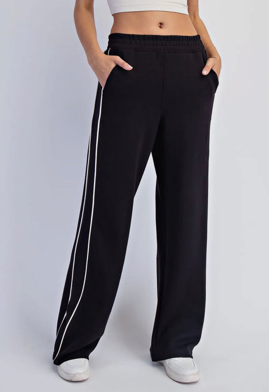 Stripe Lined Straight Pant
