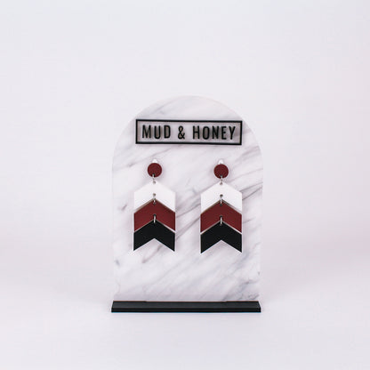 W/M/B - Chevron SS Dangles