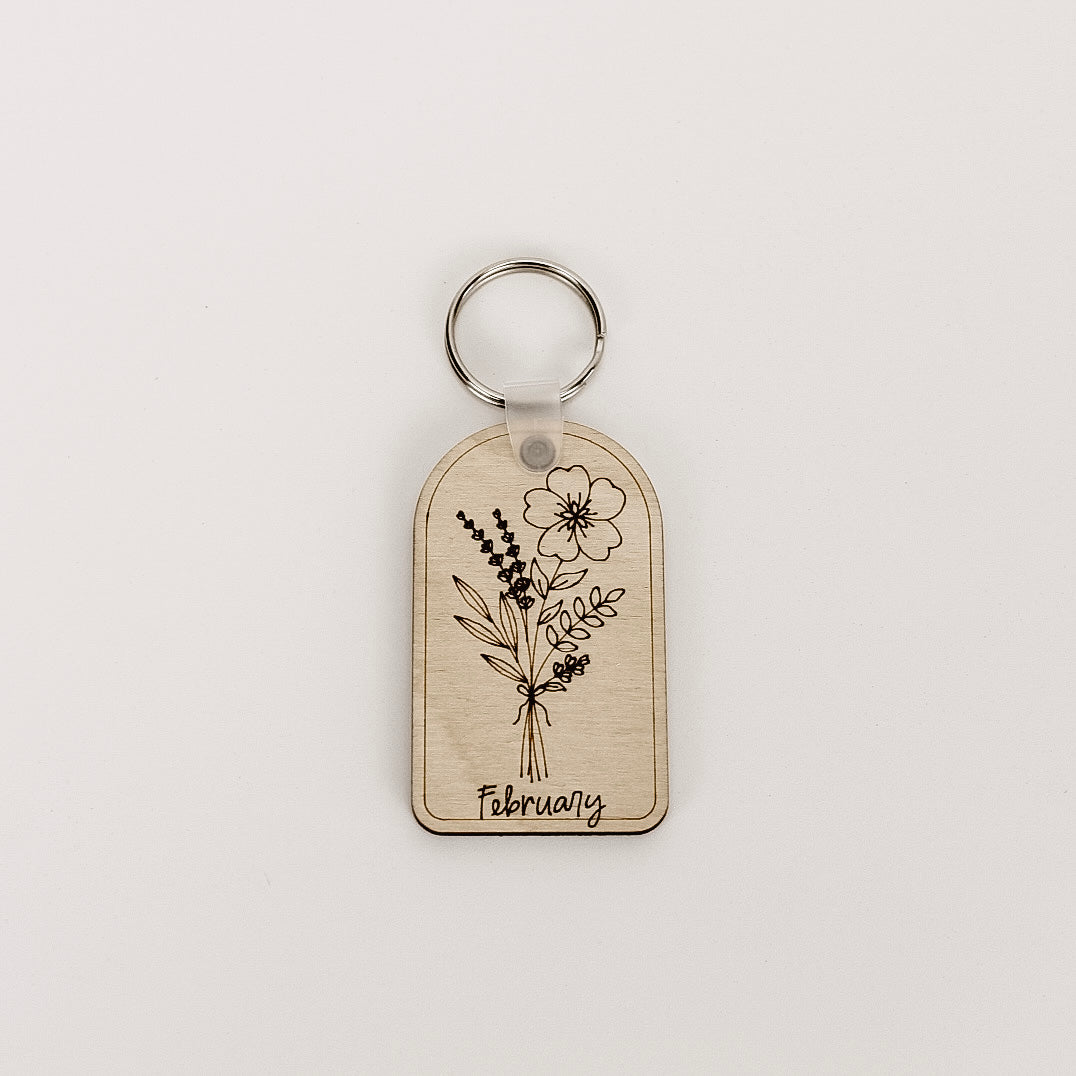 Birth Flower Keychain