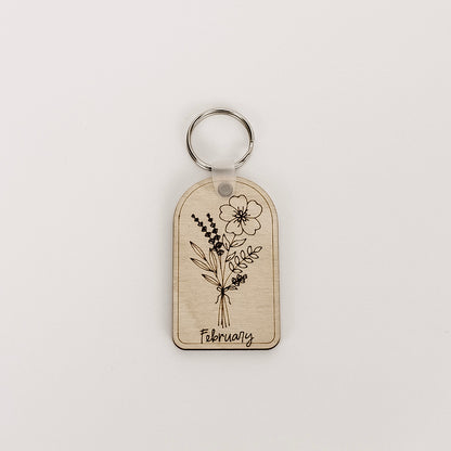 Birth Flower Keychain