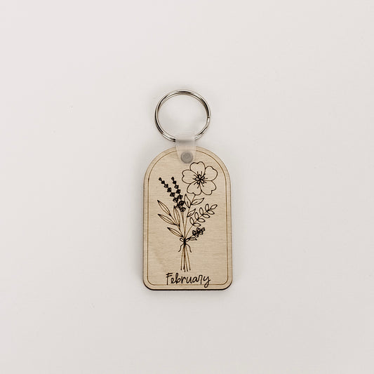 Birth Flower Keychain