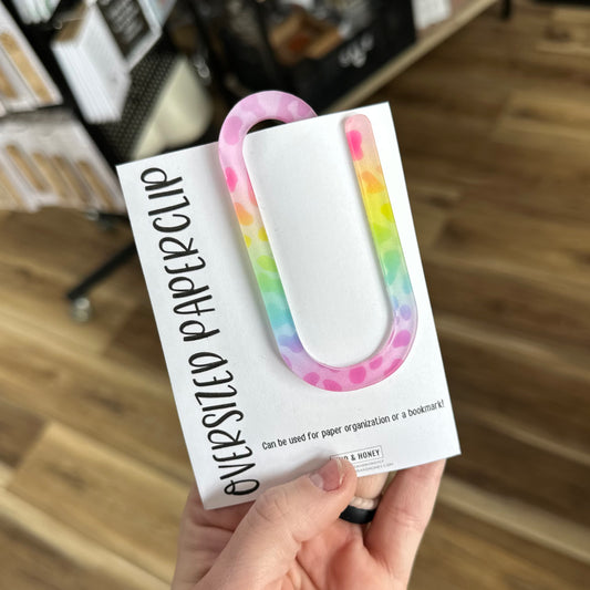 Rainbow Leopard Oversized Paperclip