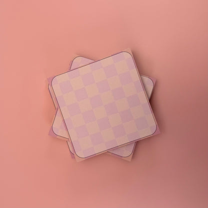 Pink Orange Checkered - Small Notepad
