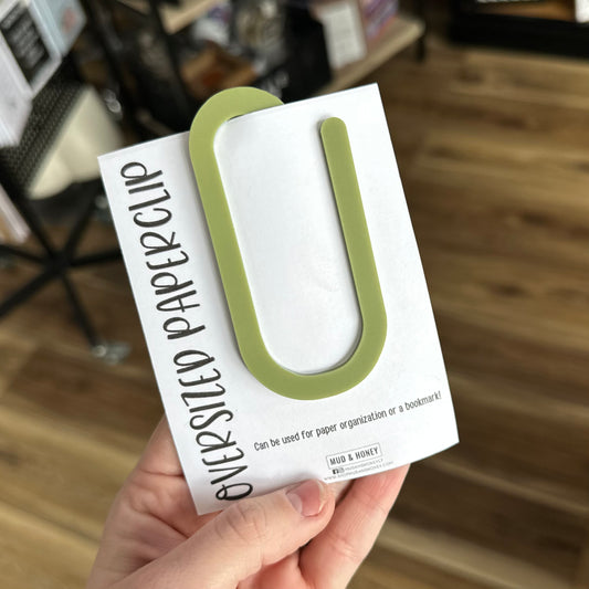 Olive Green Oversized Paperclip