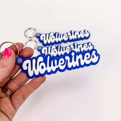 Wolverines - School Spirit Acrylic Keychain