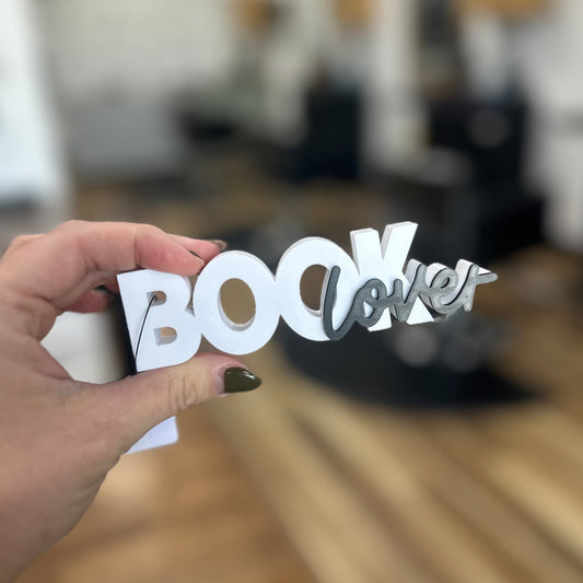 Book Lover B/W - Shelf Sign