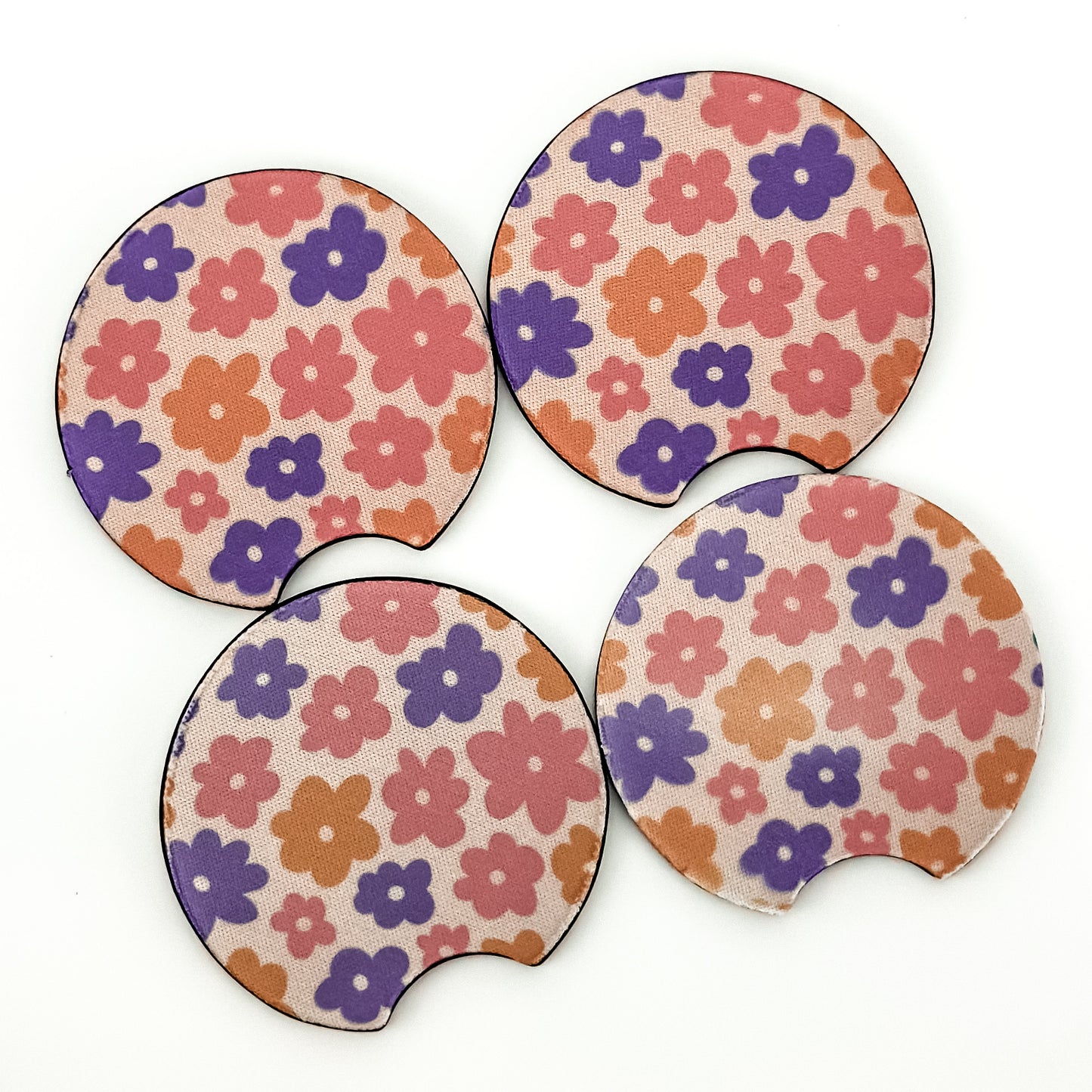 Car Coaster Set  - Colorful Flowers