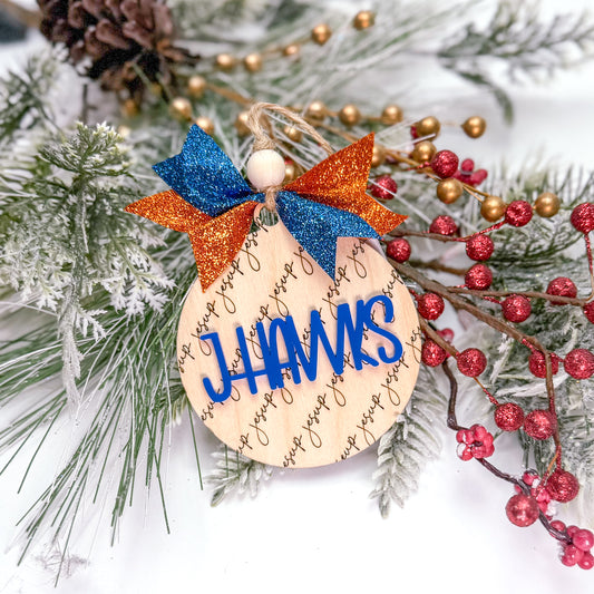 J-Hawks Glitter Ornament
