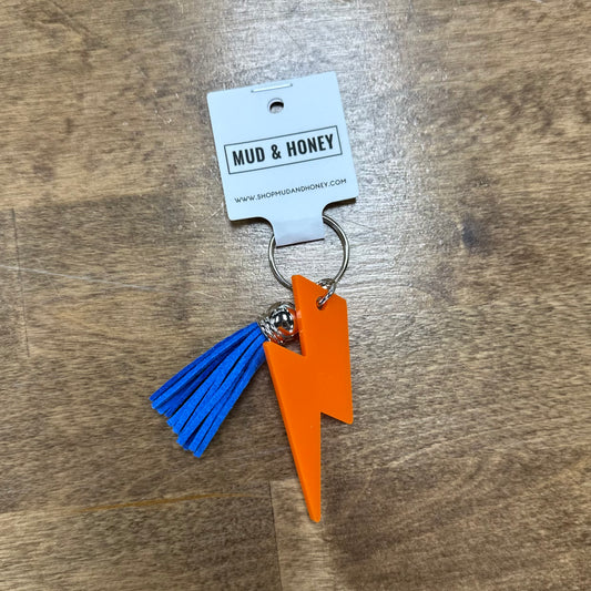 O/B - Lightening Bolt w/Tassel Keychain