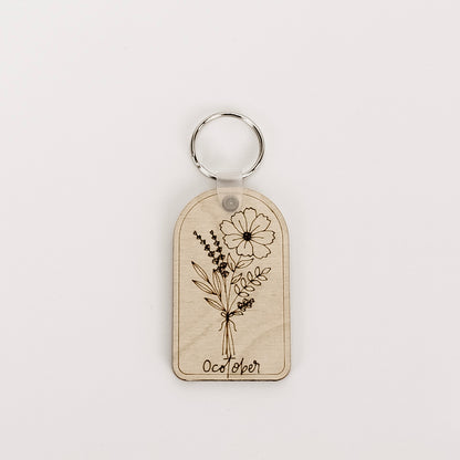 Birth Flower Keychain
