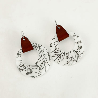 Leather Wildflower - Earrings