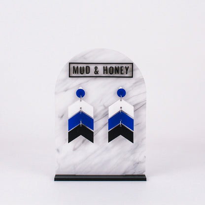 W/B/B - Chevron SS Dangles