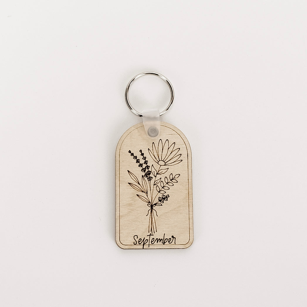Birth Flower Keychain