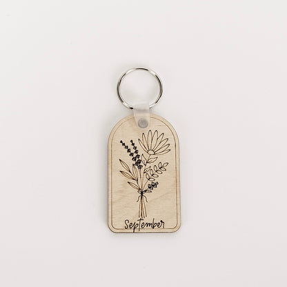 Birth Flower Keychain