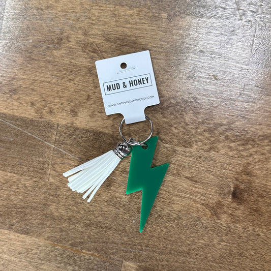G/W - Lightening Bolt w/Tassel Keychain