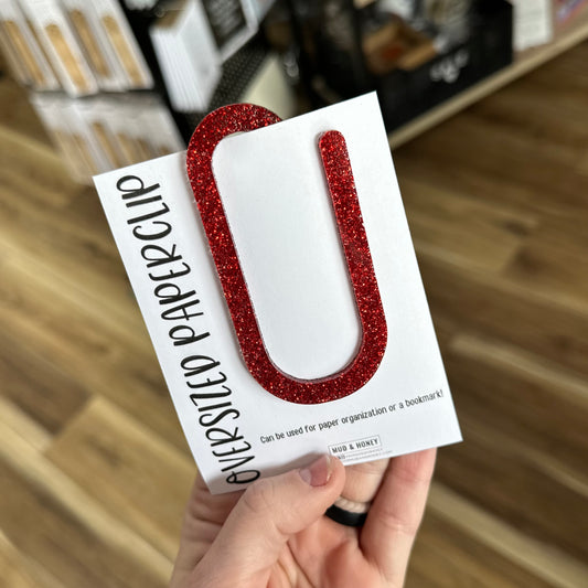 Red Sparkle Oversized Paperclip