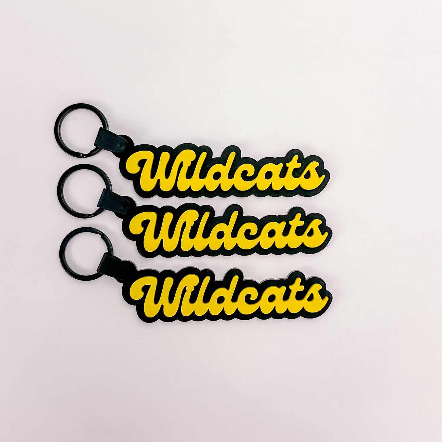 Wildcats Black and Yellow School Spirit Keychain