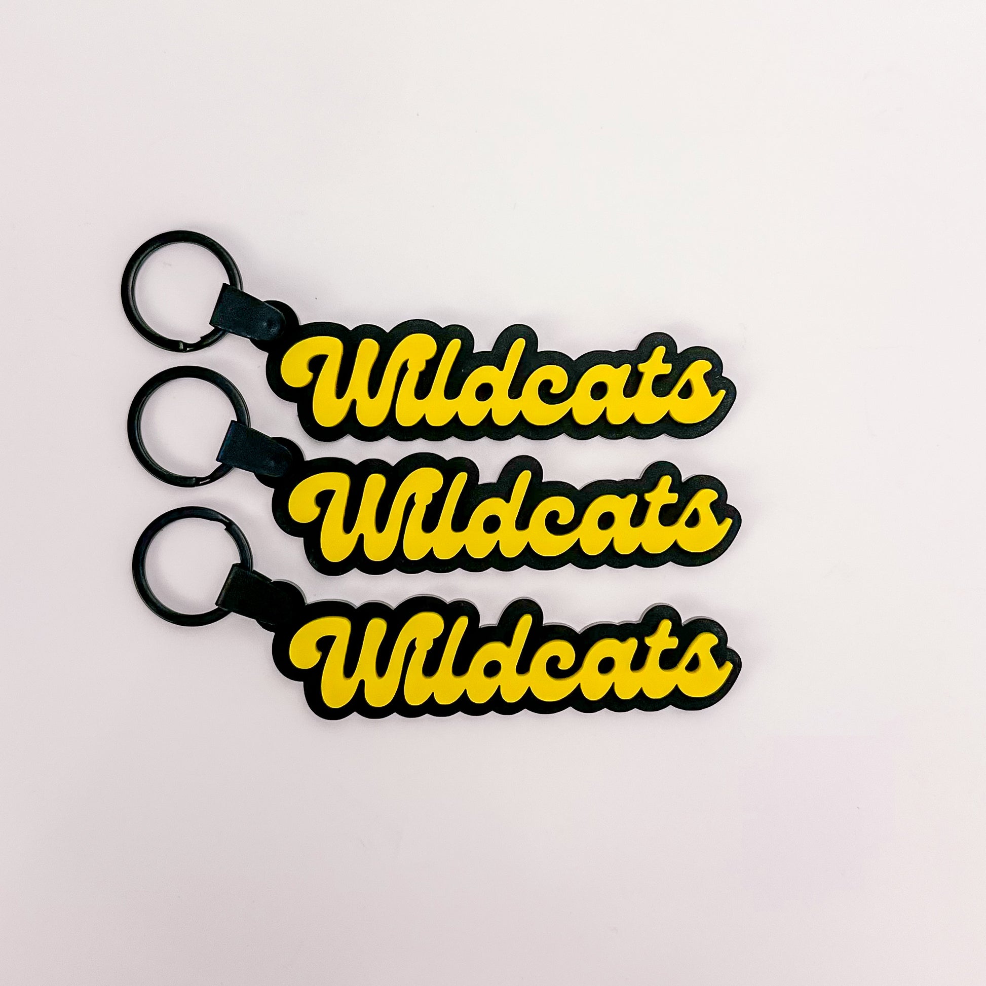 Wildcats Black and Yellow School Spirit Keychain