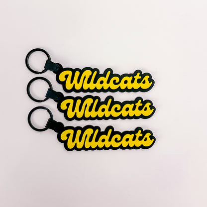 Wildcats Black and Yellow School Spirit Keychain