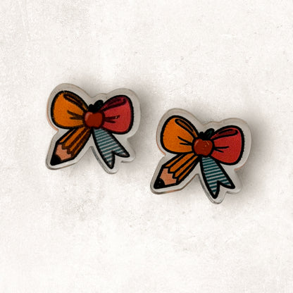 Bow Pencil/Paper Studs