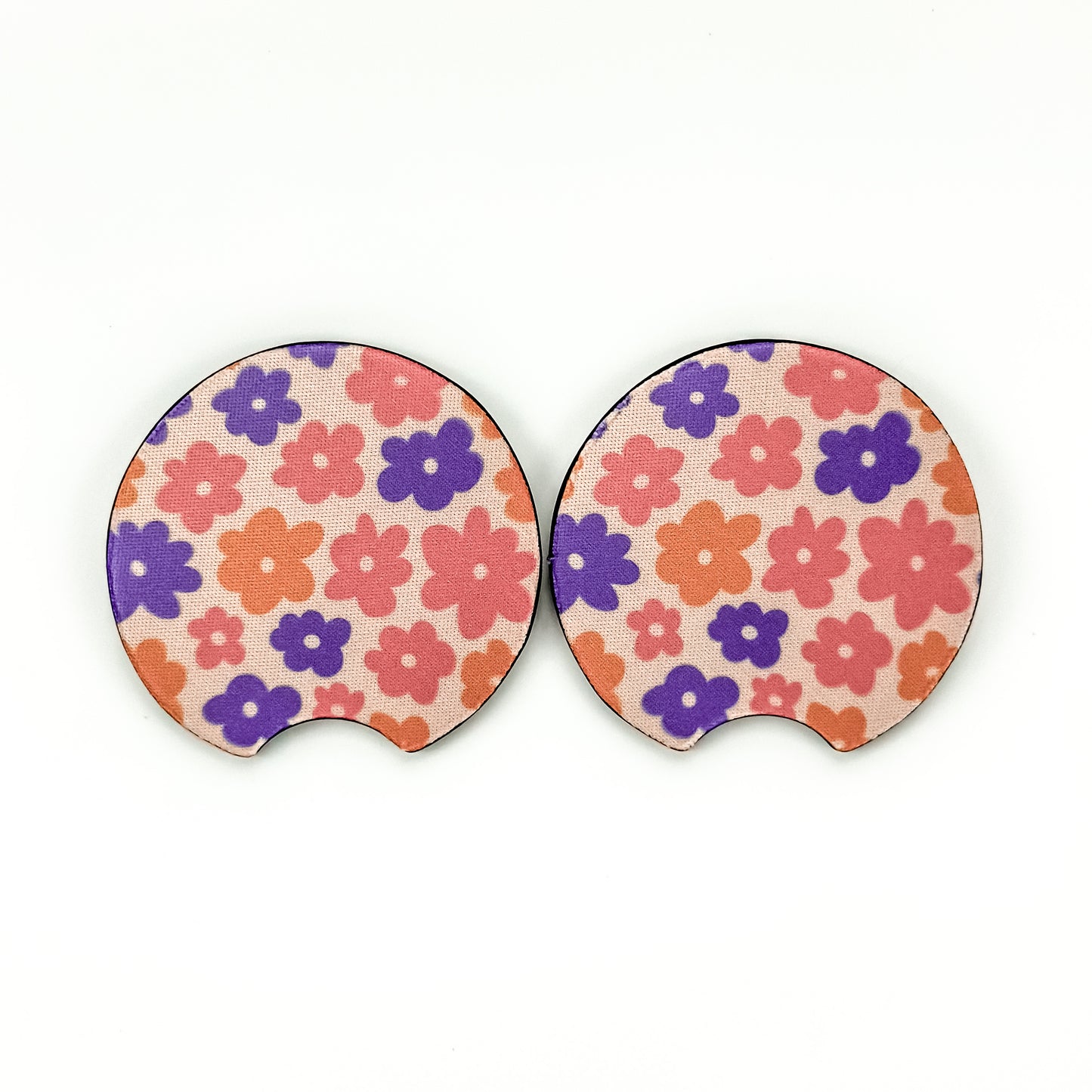 Car Coaster Set  - Colorful Flowers