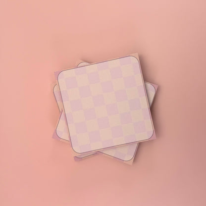 Pink Orange Checkered - Small Notepad