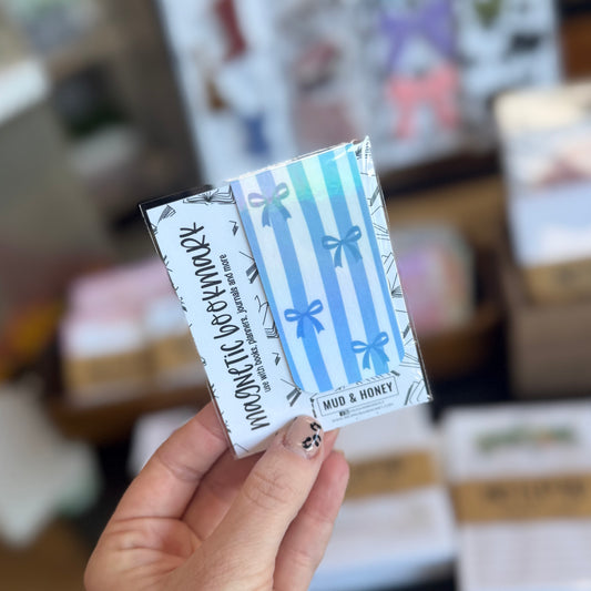 Blue Bows - Magnetic Bookmark