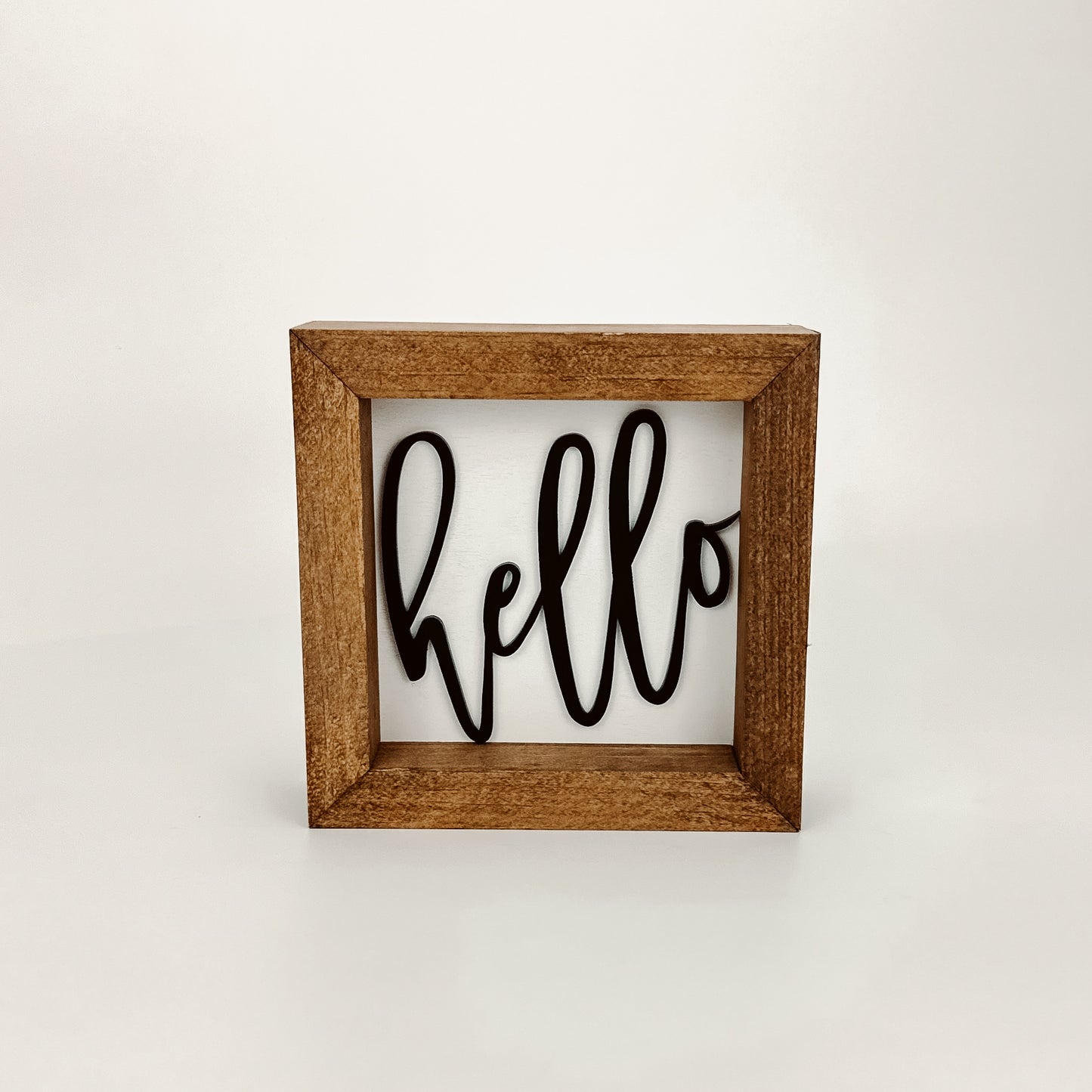 Hello W/B - 6" Square Sign