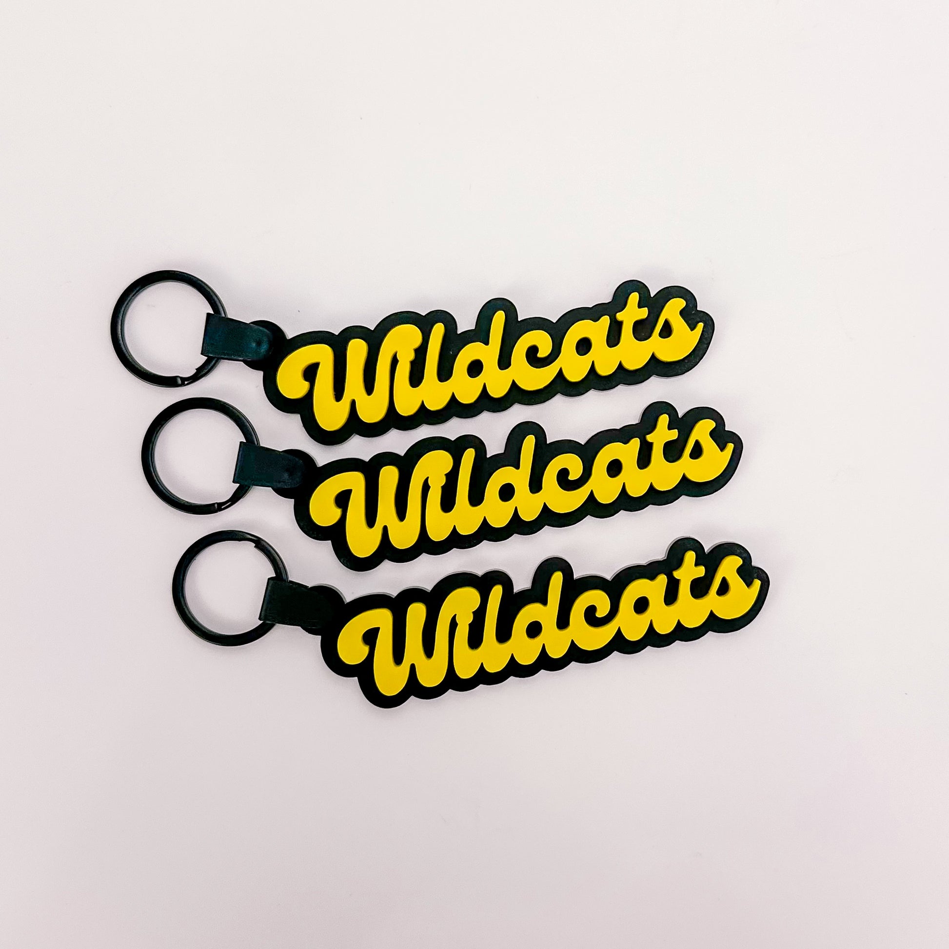 Wildcats Black and Yellow School Spirit Keychain