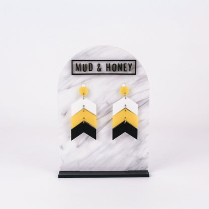 W/Y/B - Chevron SS Dangles