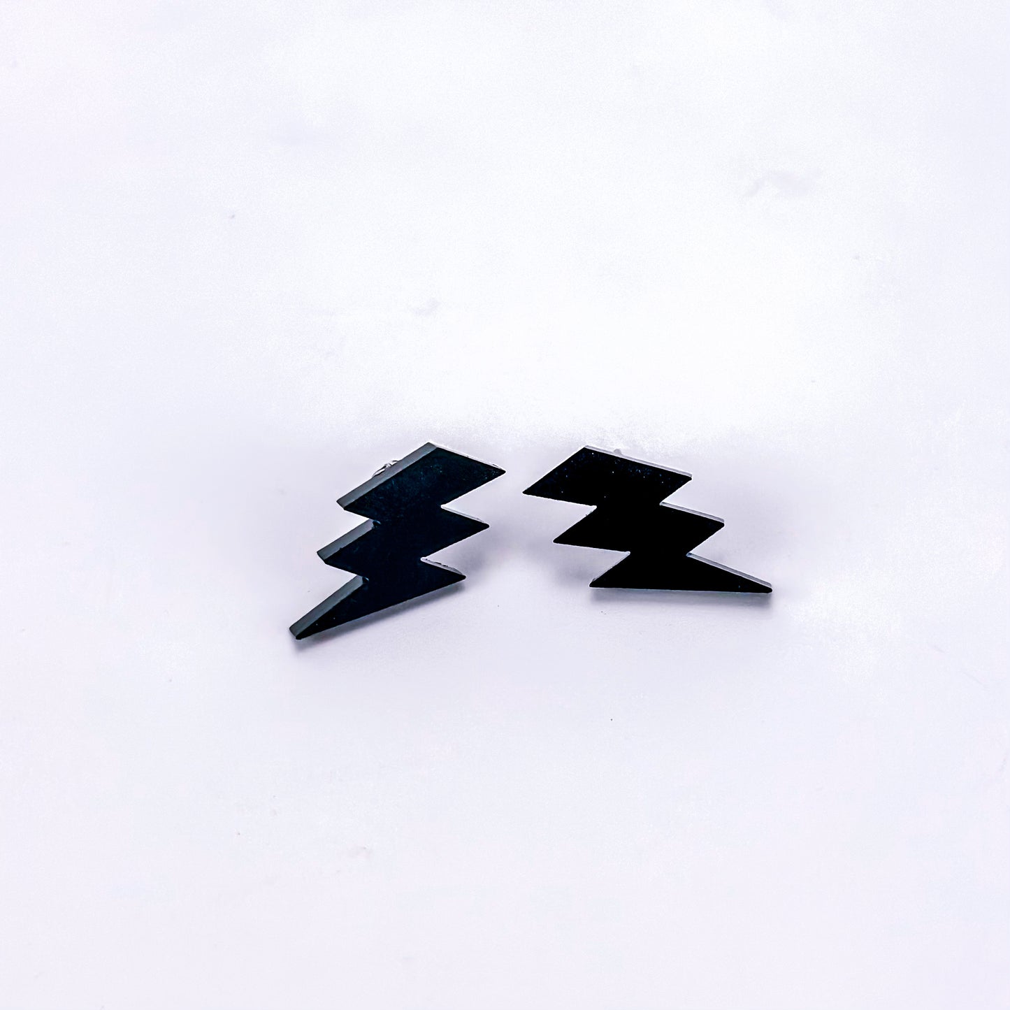 Black Lightening Bolt - Acrylic Studs