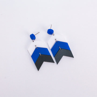 W/B/B - Chevron SS Dangles