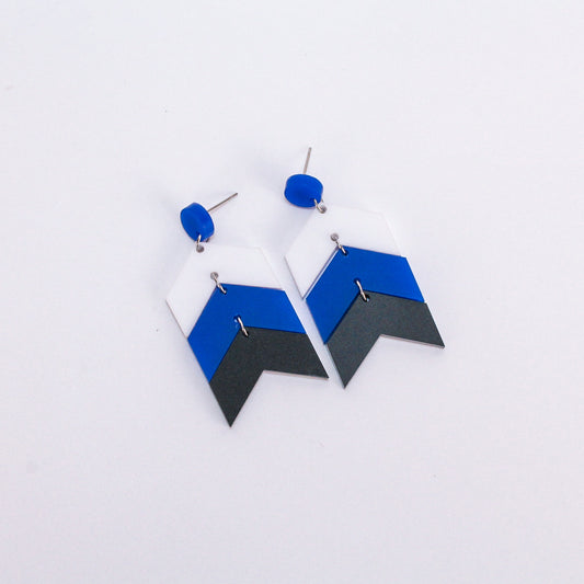 W/B/B - Chevron SS Dangles