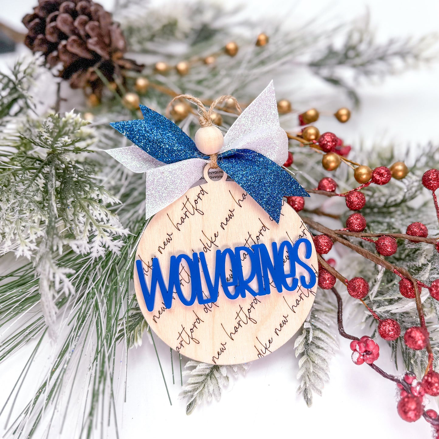 Wolverines Glitter Ornament