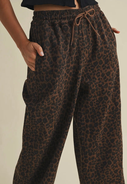 Leopard Print Denim Pants