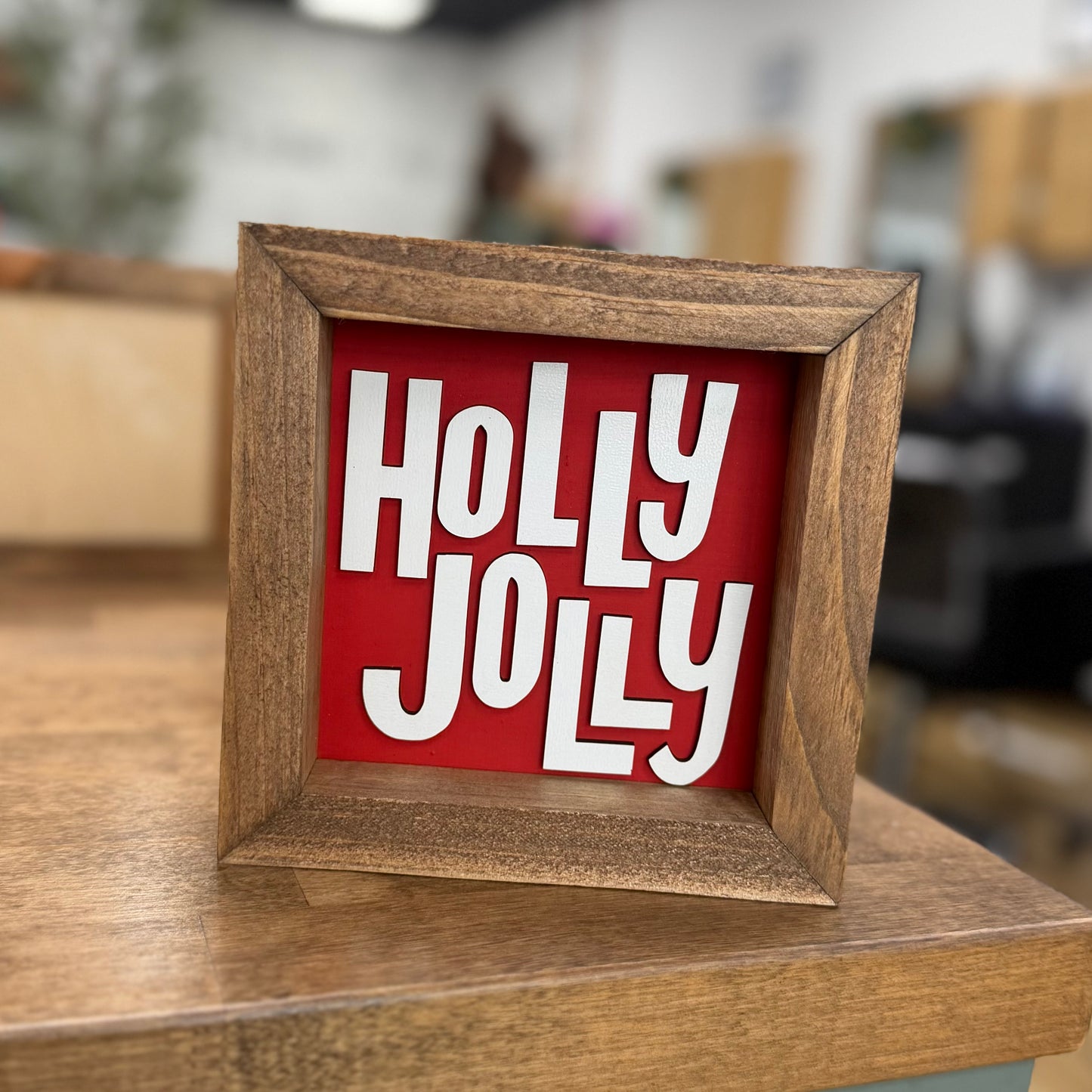 Holly Jolly R/W - 6" Square Sign