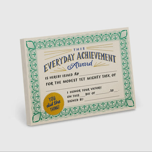 Everyday Achievement Certificate Notepad