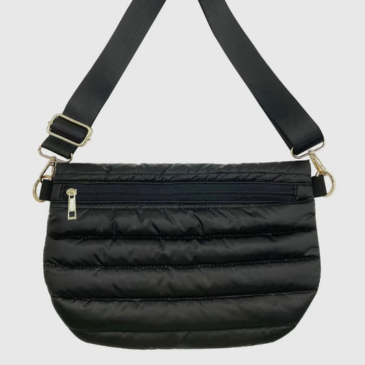 Puffer Messenger Bag - Black
