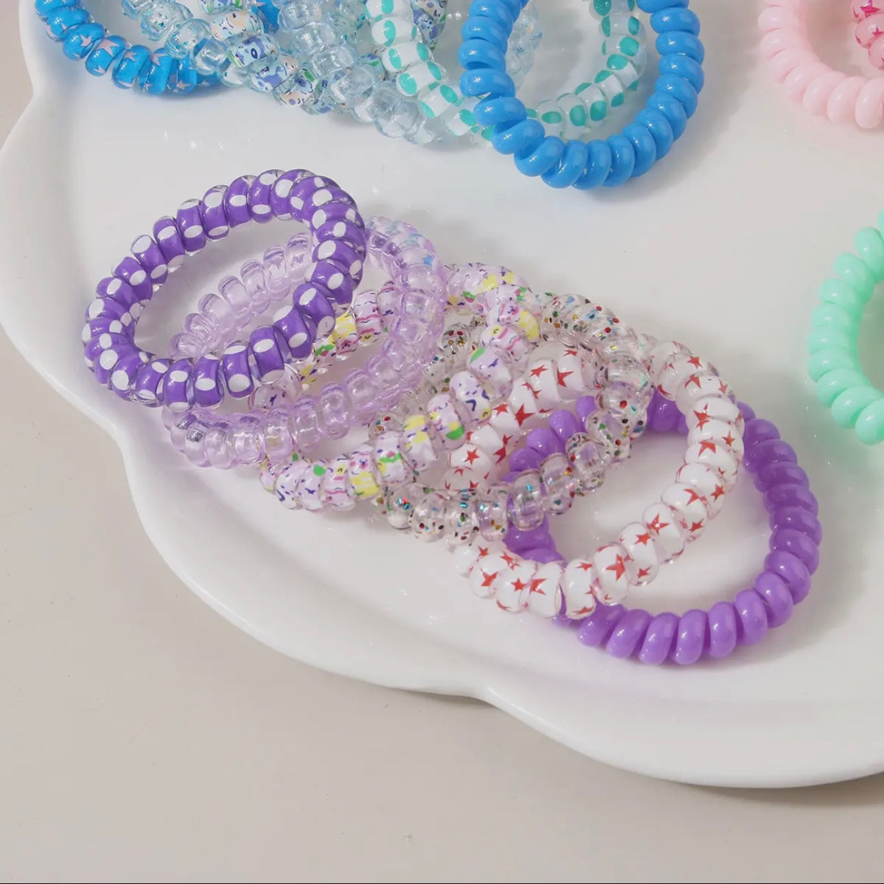Color Hair Tie Set - Purple