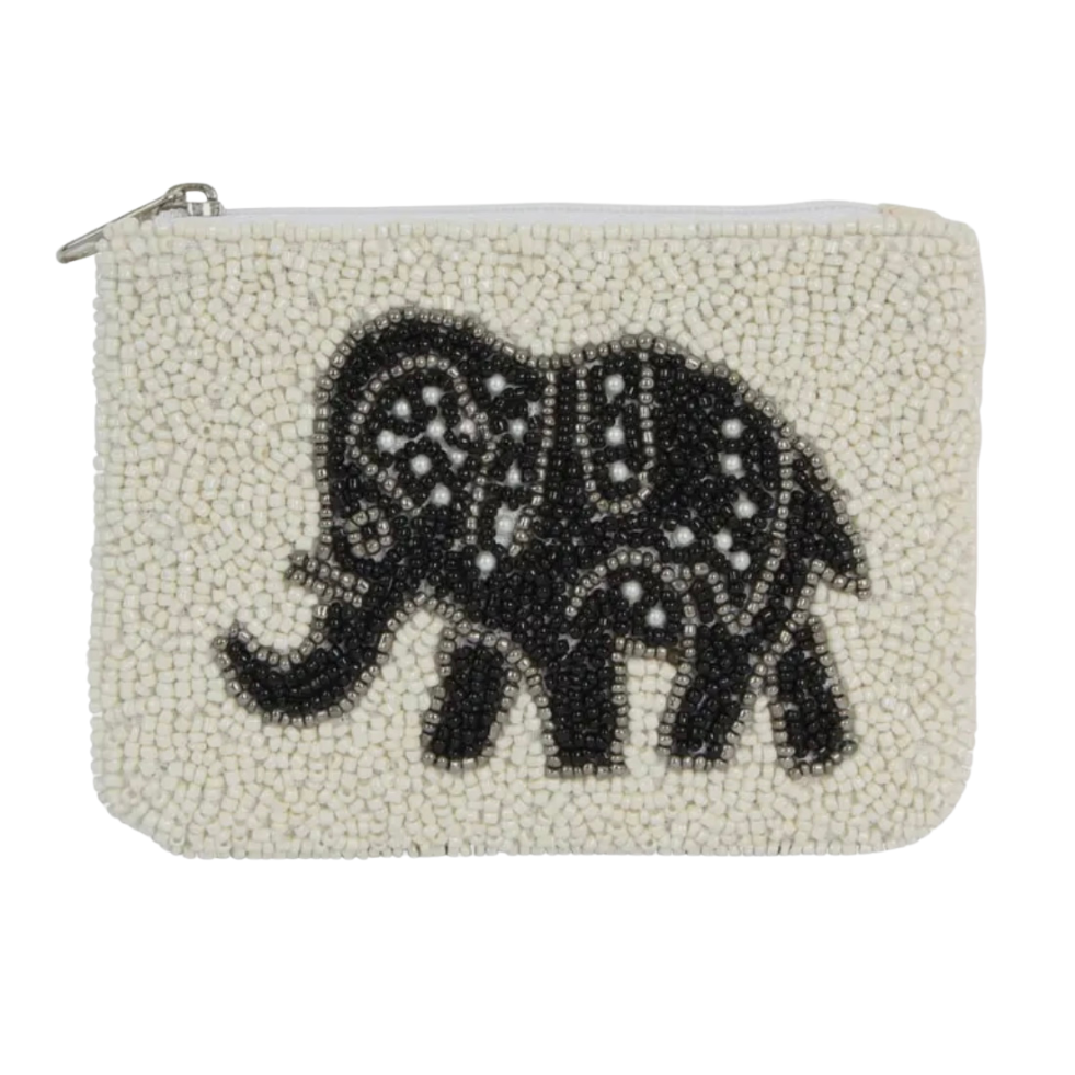 Beaded Coin Purse - Elephant